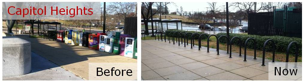 Capitol Heights bike racks side Jan 2012