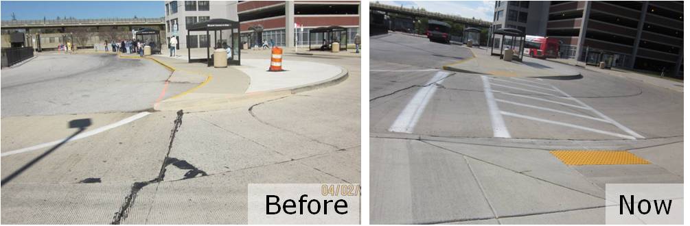 CLGP East Side bus loop curb ramp