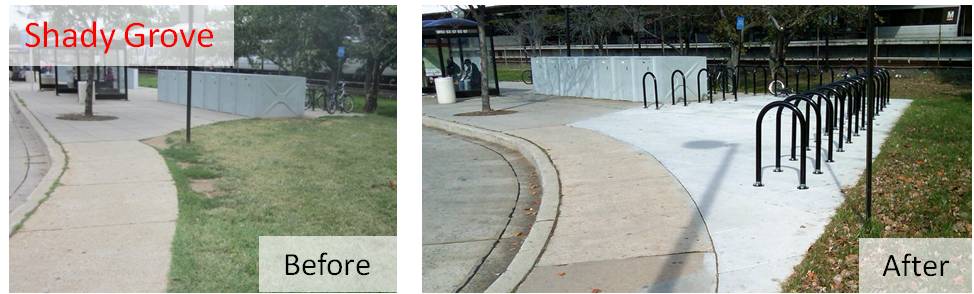 Shady Grove bike racks, west side, near lockers v2