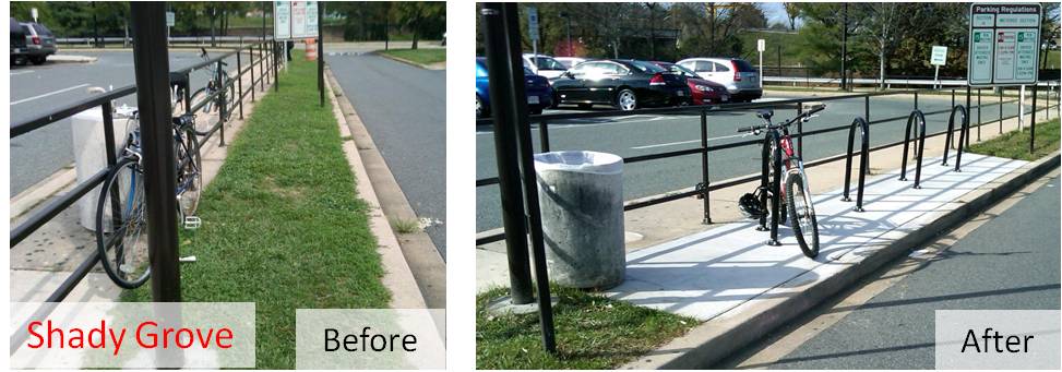 Shady Grove bike racks, west side, near railing v2