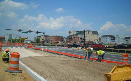 Construction of the Crystal City Potomac Yard Transitway, from May 30, 2013.