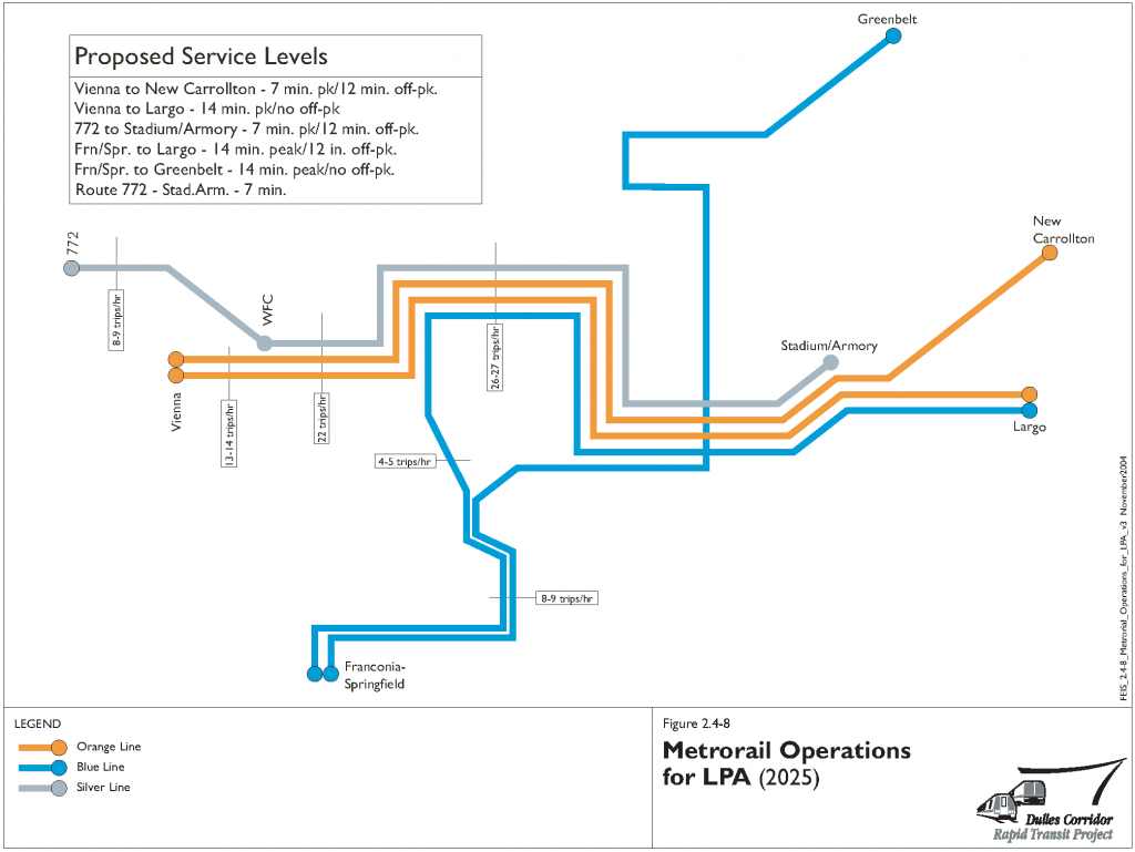 Silver Line & "Blue Line Split" Service Plan, 2004