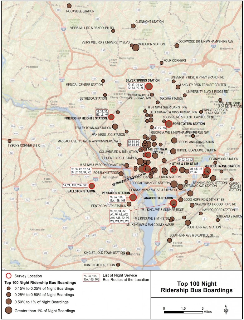 Top 100 Late Night Metrobus Boarding Locations